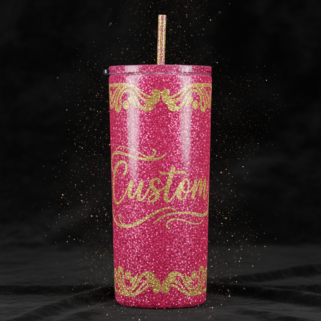 20 oz Custom Glitter Tumbler