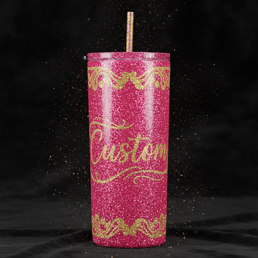 20 oz Custom Glitter Tumbler